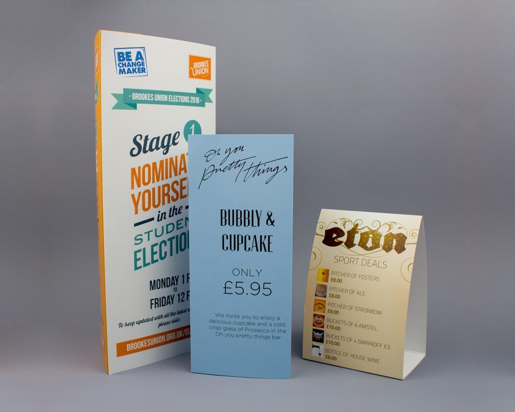 Table Tents Printing stratford